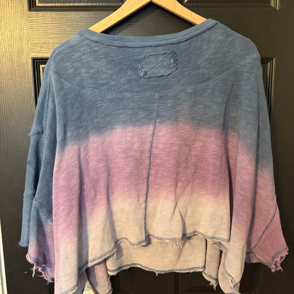 NWT We The Free Womens Crop Light Weight Sweater Blue Purple White Medium - Picture 5 of 5